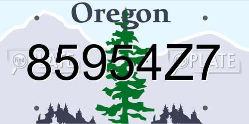 85954Z7 Oregon License Plate