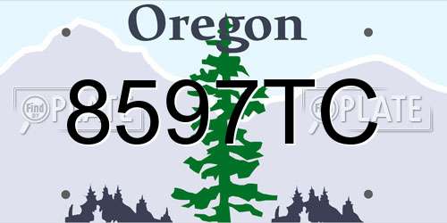 8597TC Oregon License Plate