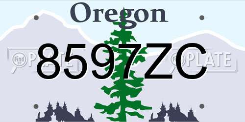 8597ZC Oregon License Plate
