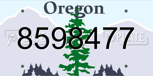 8598477 Oregon License Plate
