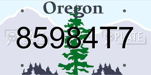 85984T7 Oregon License Plate