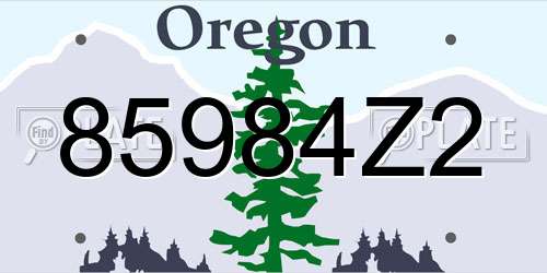85984Z2 Oregon License Plate