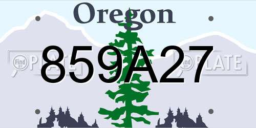 859A27 Oregon License Plate