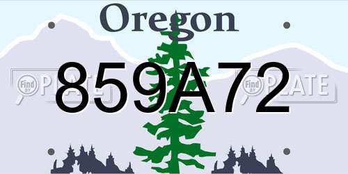 859A72 Oregon License Plate