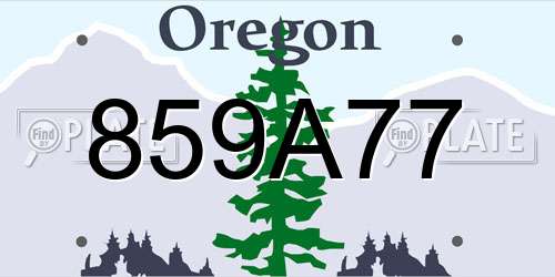 859A77 Oregon License Plate