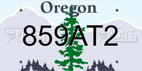 859AT2 Oregon License Plate
