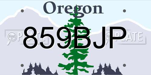 859BJP Oregon License Plate
