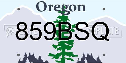 859BSQ Oregon License Plate