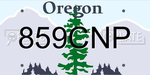 859CNP Oregon License Plate