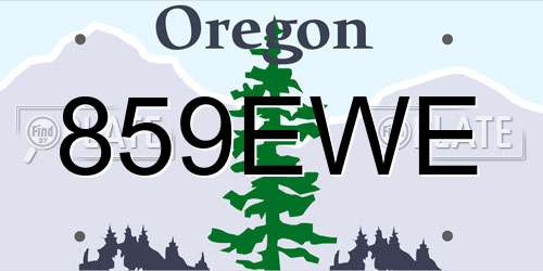 859EWE Oregon License Plate