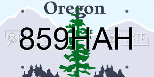 859HAH Oregon License Plate