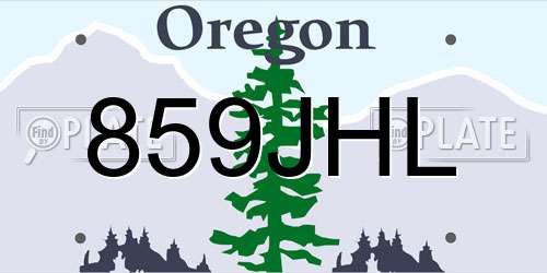 859JHL Oregon License Plate