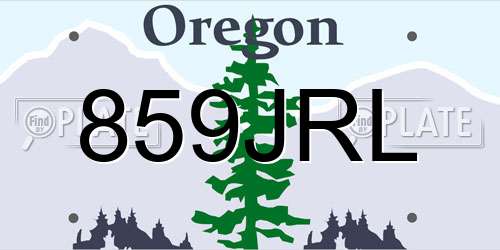859JRL Oregon License Plate