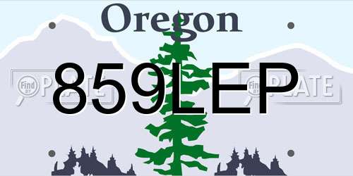 859LEP Oregon License Plate