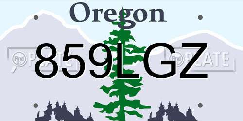 859LGZ Oregon License Plate