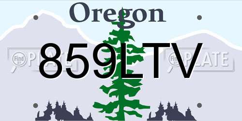 859LTV Oregon License Plate