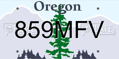859MFV Oregon License Plate