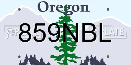 859NBL Oregon License Plate