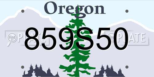 859S50 Oregon License Plate