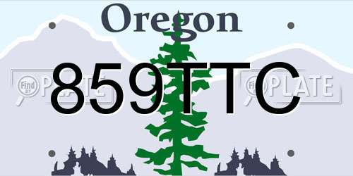 859TTC Oregon License Plate
