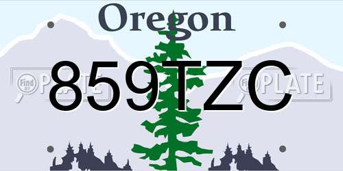 859TZC Oregon License Plate