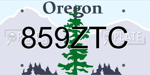 859ZTC Oregon License Plate