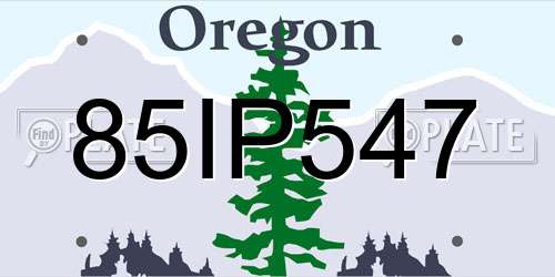 85IP547 Oregon License Plate