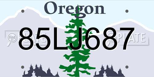 85LJ687 Oregon License Plate