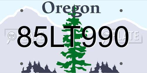 85LT990 Oregon License Plate