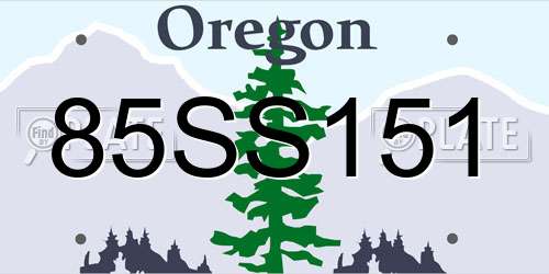 85SS151 Oregon License Plate