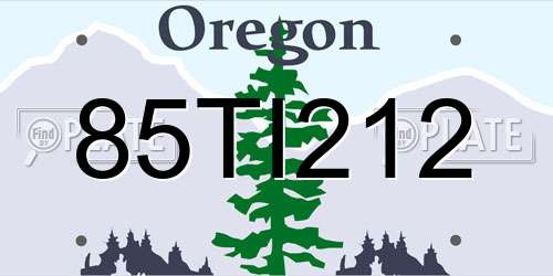 85TI212 Oregon License Plate