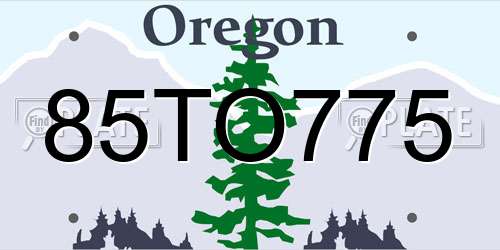 85TO775 Oregon License Plate