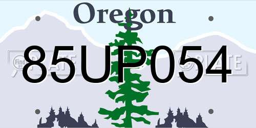 85UP054 Oregon License Plate