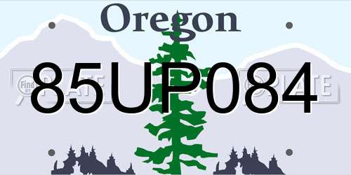 85UP084 Oregon License Plate