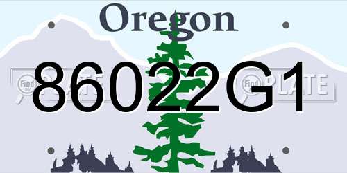 86022G1 Oregon License Plate