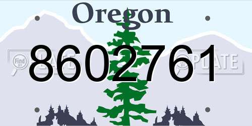 8602761 Oregon License Plate