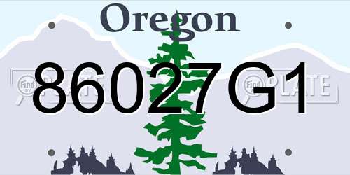 86027G1 Oregon License Plate