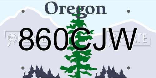 860CJW Oregon License Plate