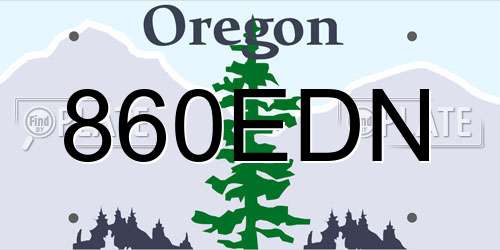 860EDN Oregon License Plate