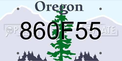 860F55 Oregon License Plate