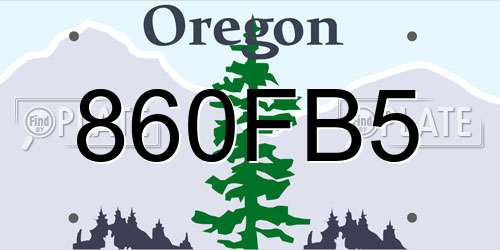 860FB5 Oregon License Plate