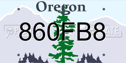 860FB8 Oregon License Plate