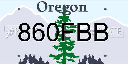860FBB Oregon License Plate