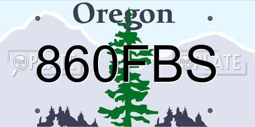 860FBS Oregon License Plate