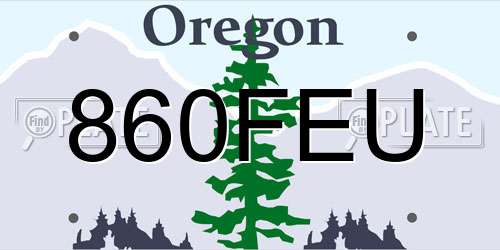860FEU Oregon License Plate