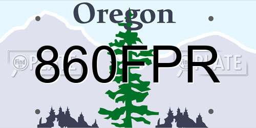 860FPR Oregon License Plate