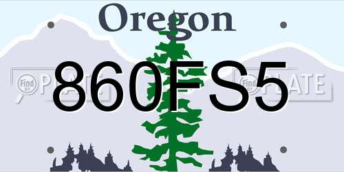 860FS5 Oregon License Plate