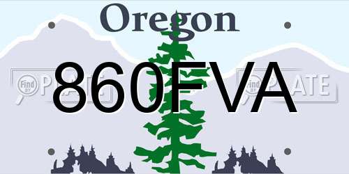 860FVA Oregon License Plate