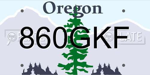 860GKF Oregon License Plate