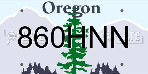860HNN Oregon License Plate